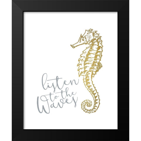 Azure Coastal 4 Black Modern Wood Framed Art Print by Kimberly, Allen