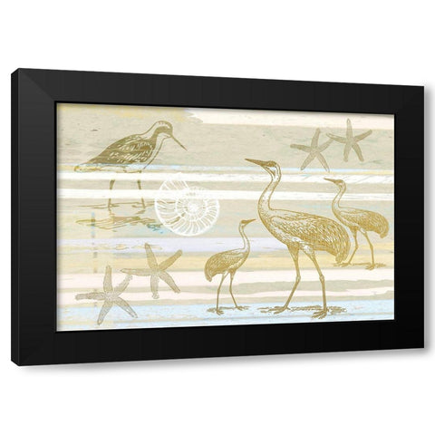 Coastal Sands Black Modern Wood Framed Art Print with Double Matting by Kimberly, Allen