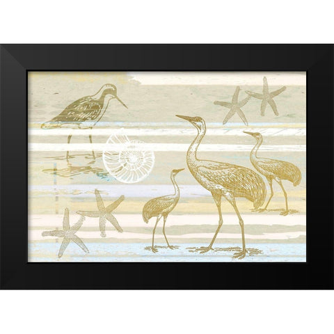 Coastal Sands Black Modern Wood Framed Art Print by Kimberly, Allen