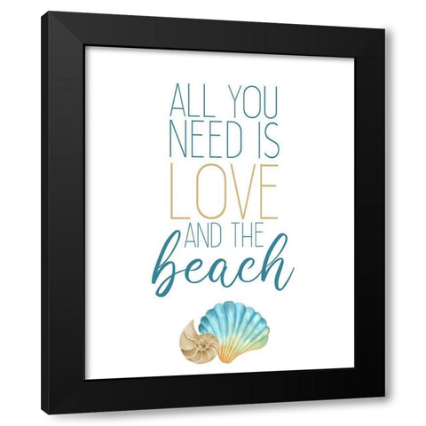Seashore Shells 3 Black Modern Wood Framed Art Print with Double Matting by Kimberly, Allen