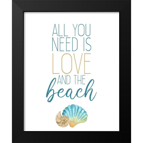 Seashore Shells 3 Black Modern Wood Framed Art Print by Kimberly, Allen