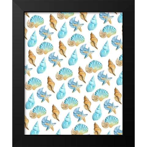 Seashore Shells 4 Black Modern Wood Framed Art Print by Kimberly, Allen