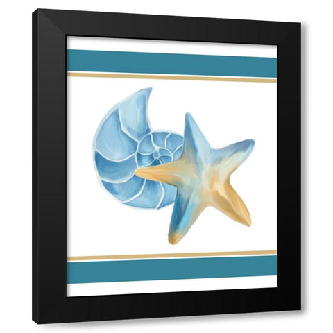 Seashore Shells 2 Black Modern Wood Framed Art Print with Double Matting by Kimberly, Allen