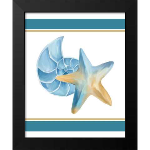 Seashore Shells 2 Black Modern Wood Framed Art Print by Kimberly, Allen