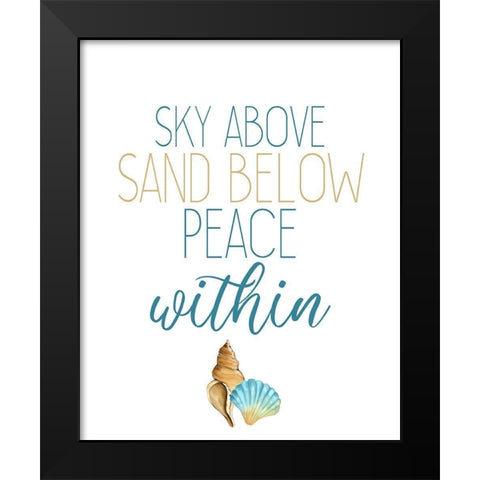 Seashore Shells 6 Black Modern Wood Framed Art Print by Kimberly, Allen