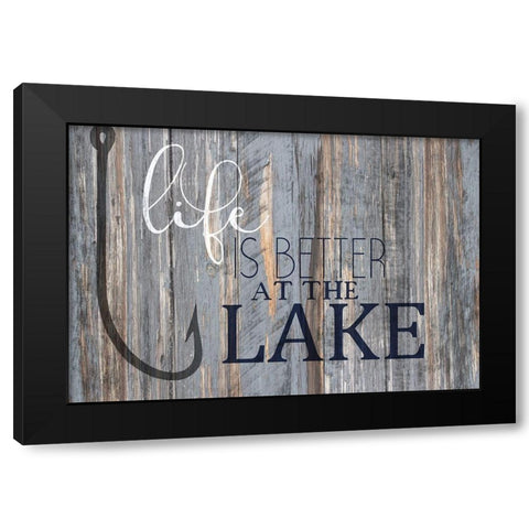Better at the Lake Black Modern Wood Framed Art Print with Double Matting by Kimberly, Allen