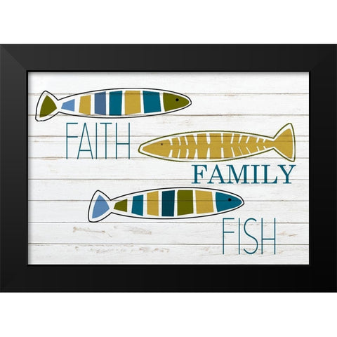 Faith and Fish Black Modern Wood Framed Art Print by Kimberly, Allen