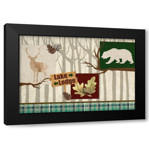 To the Lake Black Modern Wood Framed Art Print with Double Matting by Kimberly, Allen