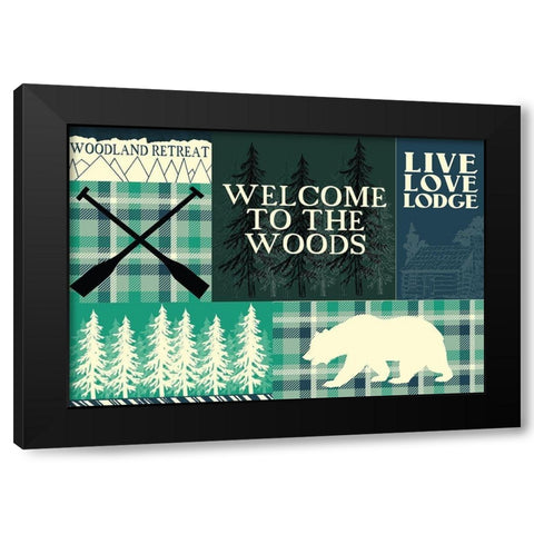 Woodland Retreat Black Modern Wood Framed Art Print with Double Matting by Kimberly, Allen