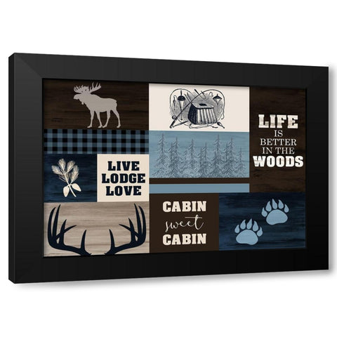 Better in the Woods Black Modern Wood Framed Art Print with Double Matting by Kimberly, Allen