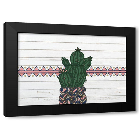 Cactus Love Black Modern Wood Framed Art Print with Double Matting by Kimberly, Allen