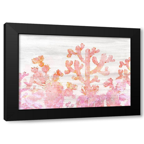 Pink Cactus Black Modern Wood Framed Art Print with Double Matting by Kimberly, Allen