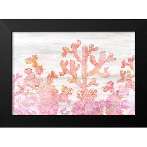 Pink Cactus Black Modern Wood Framed Art Print by Kimberly, Allen