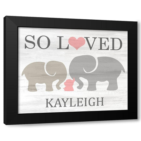 So Loved Pink Black Modern Wood Framed Art Print with Double Matting by Kimberly, Allen