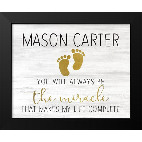 Be The Miracle Black Modern Wood Framed Art Print by Kimberly, Allen