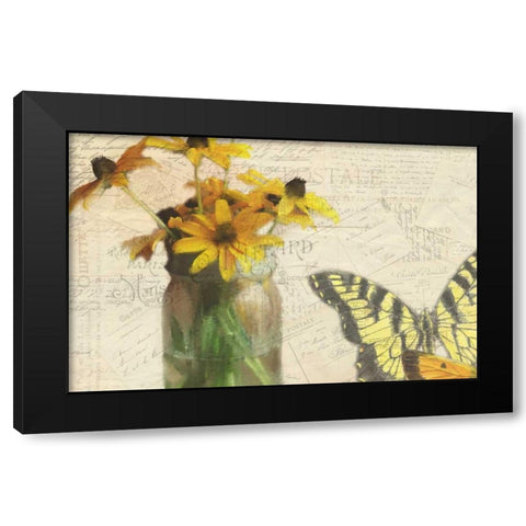 Carte Postale Sunflowers Black Modern Wood Framed Art Print with Double Matting by Allen, Kimberly