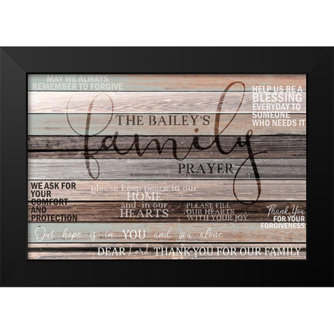 Family Prayer Black Modern Wood Framed Art Print by Kimberly, Allen