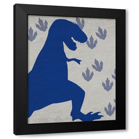 Rawr Tracks 1 Black Modern Wood Framed Art Print with Double Matting by Kimberly, Allen