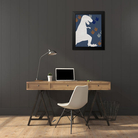 Rawr Tracks 1 v2 Black Modern Wood Framed Art Print by Kimberly, Allen