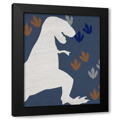 Rawr Tracks 1 v2 Black Modern Wood Framed Art Print with Double Matting by Kimberly, Allen