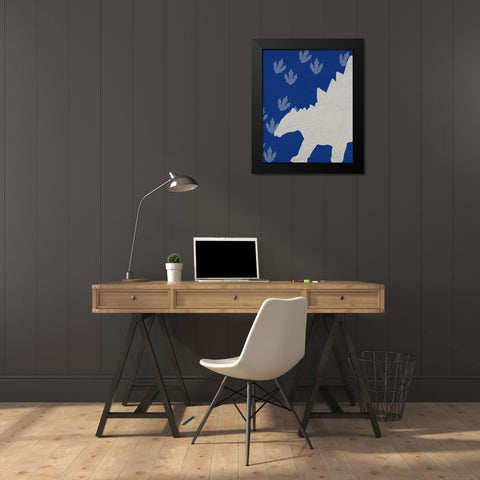 Rawr Tracks 2 Black Modern Wood Framed Art Print by Kimberly, Allen