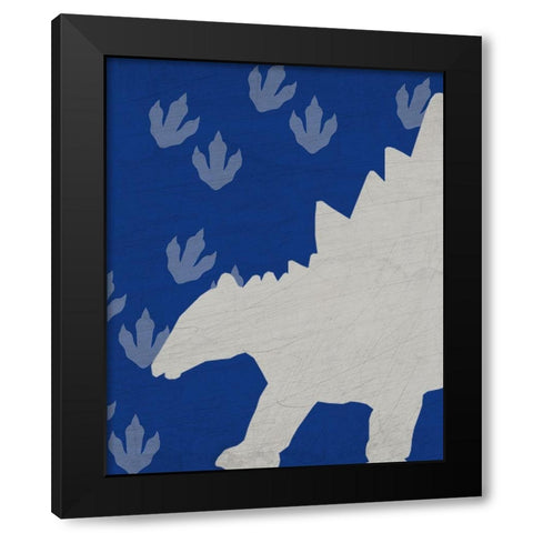 Rawr Tracks 2 Black Modern Wood Framed Art Print with Double Matting by Kimberly, Allen