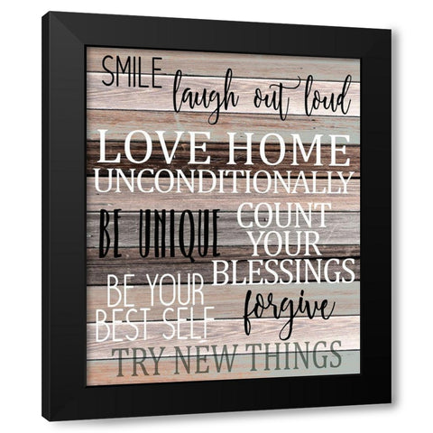 Love Home Black Modern Wood Framed Art Print by Kimberly, Allen