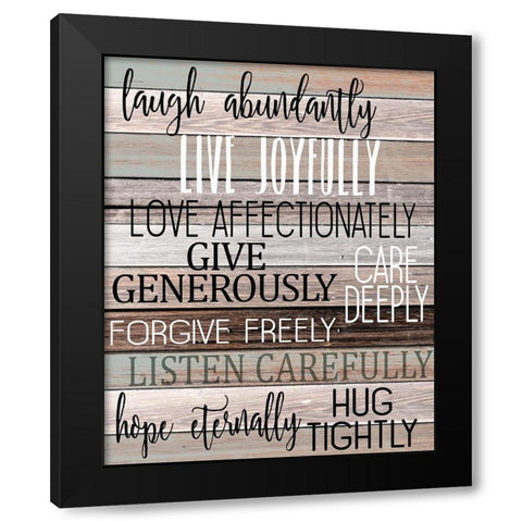 Laugh Abundantly Black Modern Wood Framed Art Print by Kimberly, Allen