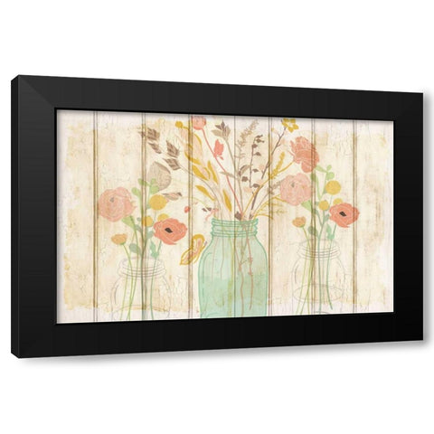 Summer Bloom Jars Black Modern Wood Framed Art Print with Double Matting by Allen, Kimberly