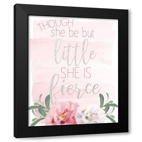 She is Fierce Black Modern Wood Framed Art Print with Double Matting by Kimberly, Allen