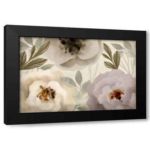Simplicity Floral Black Modern Wood Framed Art Print with Double Matting by Kimberly, Allen