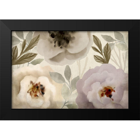 Simplicity Floral Black Modern Wood Framed Art Print by Kimberly, Allen