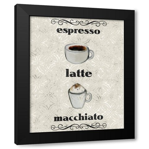Coffee Life 1 Black Modern Wood Framed Art Print by Kimberly, Allen