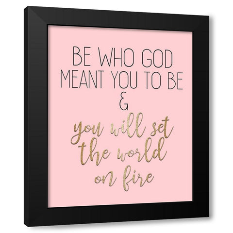 Set the World Black Modern Wood Framed Art Print by Kimberly, Allen