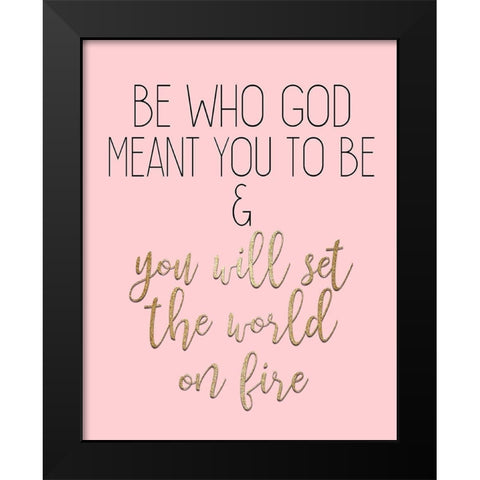 Set the World Black Modern Wood Framed Art Print by Kimberly, Allen