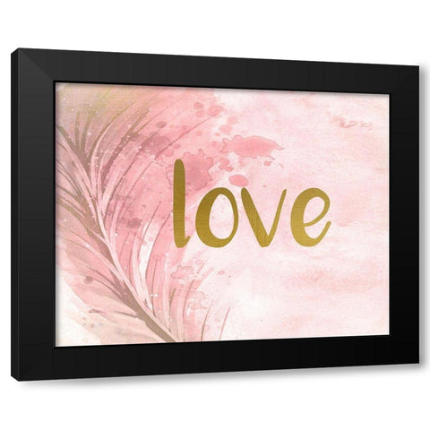 Love Feather Black Modern Wood Framed Art Print by Allen, Kimberly