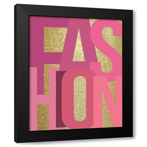Fashion Pink Black Modern Wood Framed Art Print by Kimberly, Allen