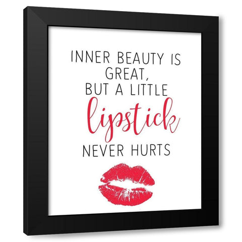 Lipstick Black Modern Wood Framed Art Print with Double Matting by Kimberly, Allen