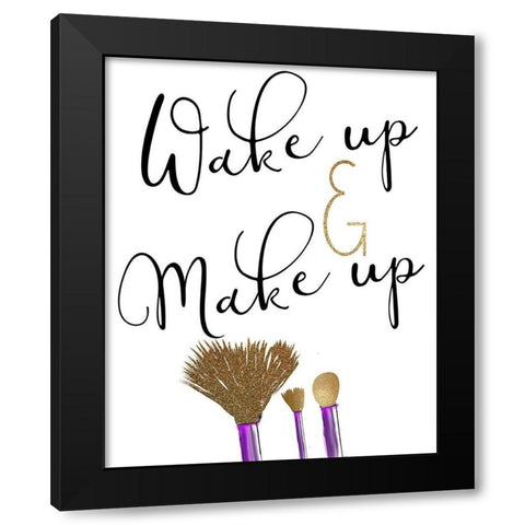 Wake Up Black Modern Wood Framed Art Print by Kimberly, Allen