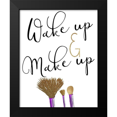 Wake Up Black Modern Wood Framed Art Print by Kimberly, Allen