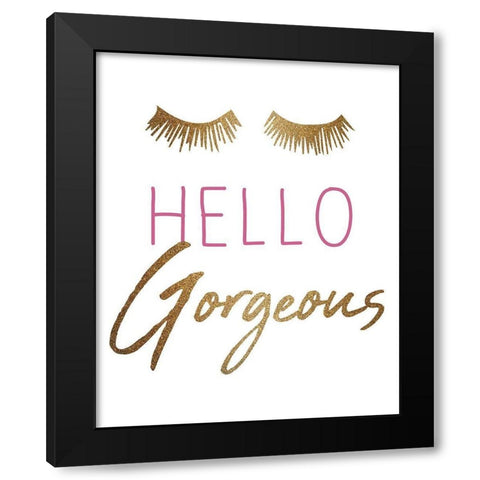 Hello Black Modern Wood Framed Art Print by Kimberly, Allen