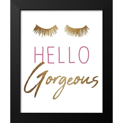 Hello Black Modern Wood Framed Art Print by Kimberly, Allen