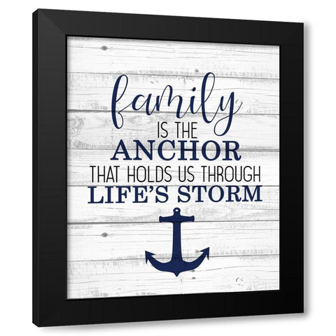 Family Anchor Black Modern Wood Framed Art Print by Kimberly, Allen