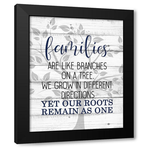 Family Branches Black Modern Wood Framed Art Print with Double Matting by Kimberly, Allen