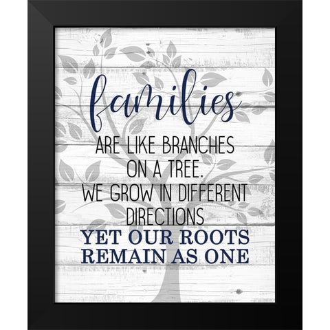 Family Branches Black Modern Wood Framed Art Print by Kimberly, Allen