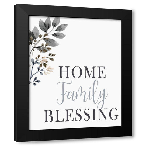Home Family Blessing Black Modern Wood Framed Art Print by Kimberly, Allen