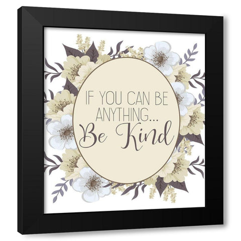 Be Kind Black Modern Wood Framed Art Print with Double Matting by Kimberly, Allen