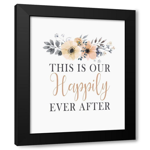 Happily Ever Black Modern Wood Framed Art Print with Double Matting by Kimberly, Allen
