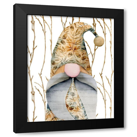 Gnome 1 Black Modern Wood Framed Art Print with Double Matting by Kimberly, Allen