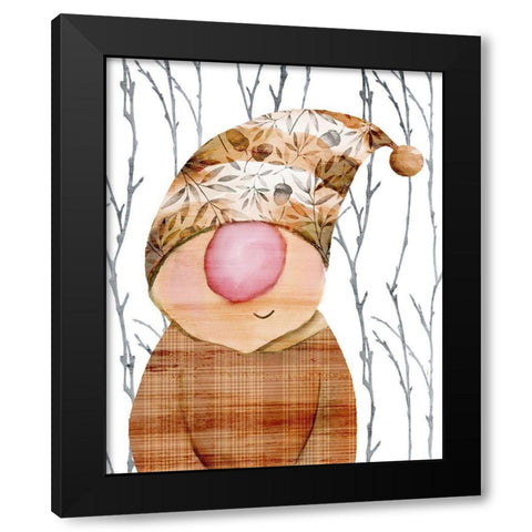 Gnome 2 Black Modern Wood Framed Art Print by Kimberly, Allen